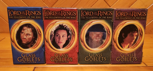 Lord of the Rings Fellowship of the Ring Glass Goblets Collection Set 4 -NO BASE