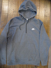 Nike Men's Club Charcoal Heather Fleece Pullover Hoodie BV2654-071 SZ Small