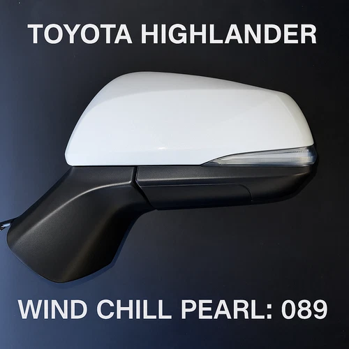NEW PEARL WHITE Mirror fits 22-24 Toyota Highlander Driver Left side LE XLE XSE