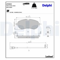 Delphi Bremsbelagsatz Scheibenbremse LP4022 FüR VW ID E21 E39 Buzz Bus EBB EBJ