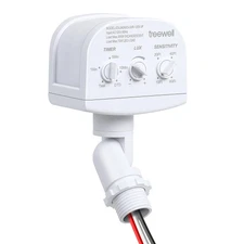 240-Degree Replacement Motion Sensor, Adjustable LUX(5-300) & Time & Detectio...