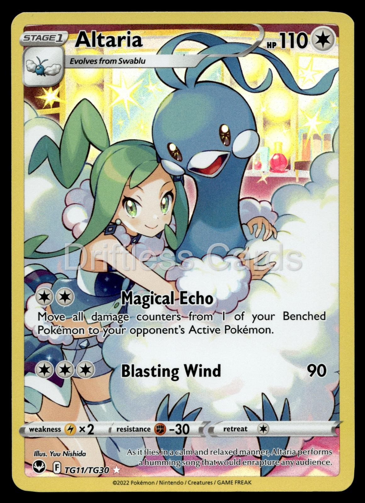 Altaria TG11/TG30 Holo Silver Tempest Trainer Gallery Pokemon Holo NM/M