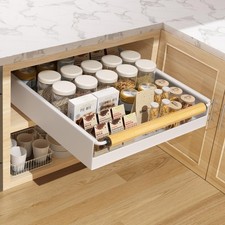 Pull Out Cabinet Organizer, 15.3'' Deep Expandable Slide Out Cabinet Organize...