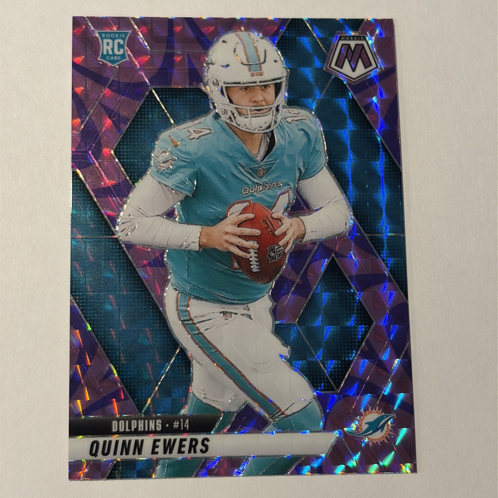 2025 Mosaic Quinn Ewers #308 Reactive Purple Rookie Card  Dolphins