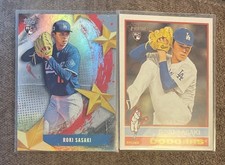 2025 TOPPS HERITAGE ROOKIE & STARS OF MLB FOIL ROKI SASAKI DODGERS BOTH