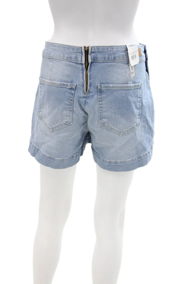 Pantalones cortos de mezclilla Lola Jeans para mujer de algodón marinero tiro medio con cremallera azul talla 26 Foto 3 de 4