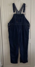 Dickie's Blue Dark Wash Denim Thick PullOn Straight Leg Overalls 16W Reg Relaxed