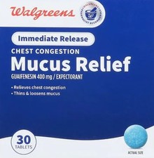 Walgreens Guaifenesin 400mg Expectorant Mucus Relief Tablet - 30 Count
