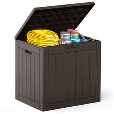 31 Gallon Deck Box, Lockable Outside Storage Box for Outdoor Use, Outside Wat...