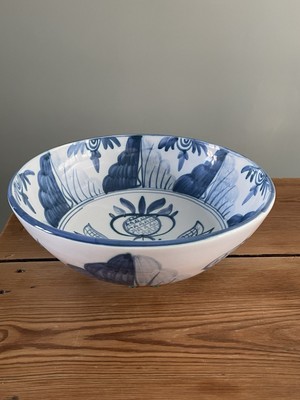 Deborah Sears Oxford Keramik Schüssel 9'' blau & weiß handgefertigt & bemalt