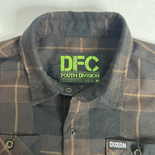 Dixxon Flannel DFC Youth Division Boys Plaid Pearl Snap Long Slv Shirt Sz L - Picture 5 of 13