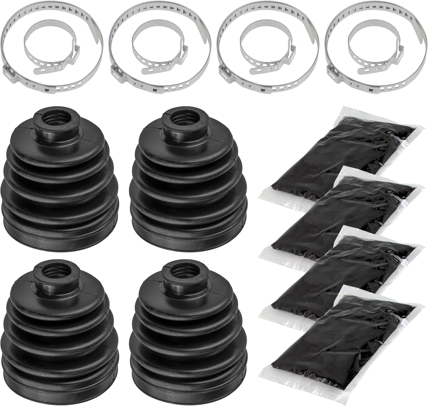 Caltric 2 Rear Axle Inner And Outer CV Boot Kits Compatible with Polaris...