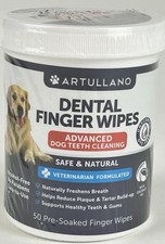 Dog Dental Finger Wipes 50 Count Teeth Cleaning Plaque Exp 06/2027