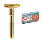 Merkur Futur Adjustable Safety Shaving Razor Gold 702 W 10 Blades Pack Man Gift
