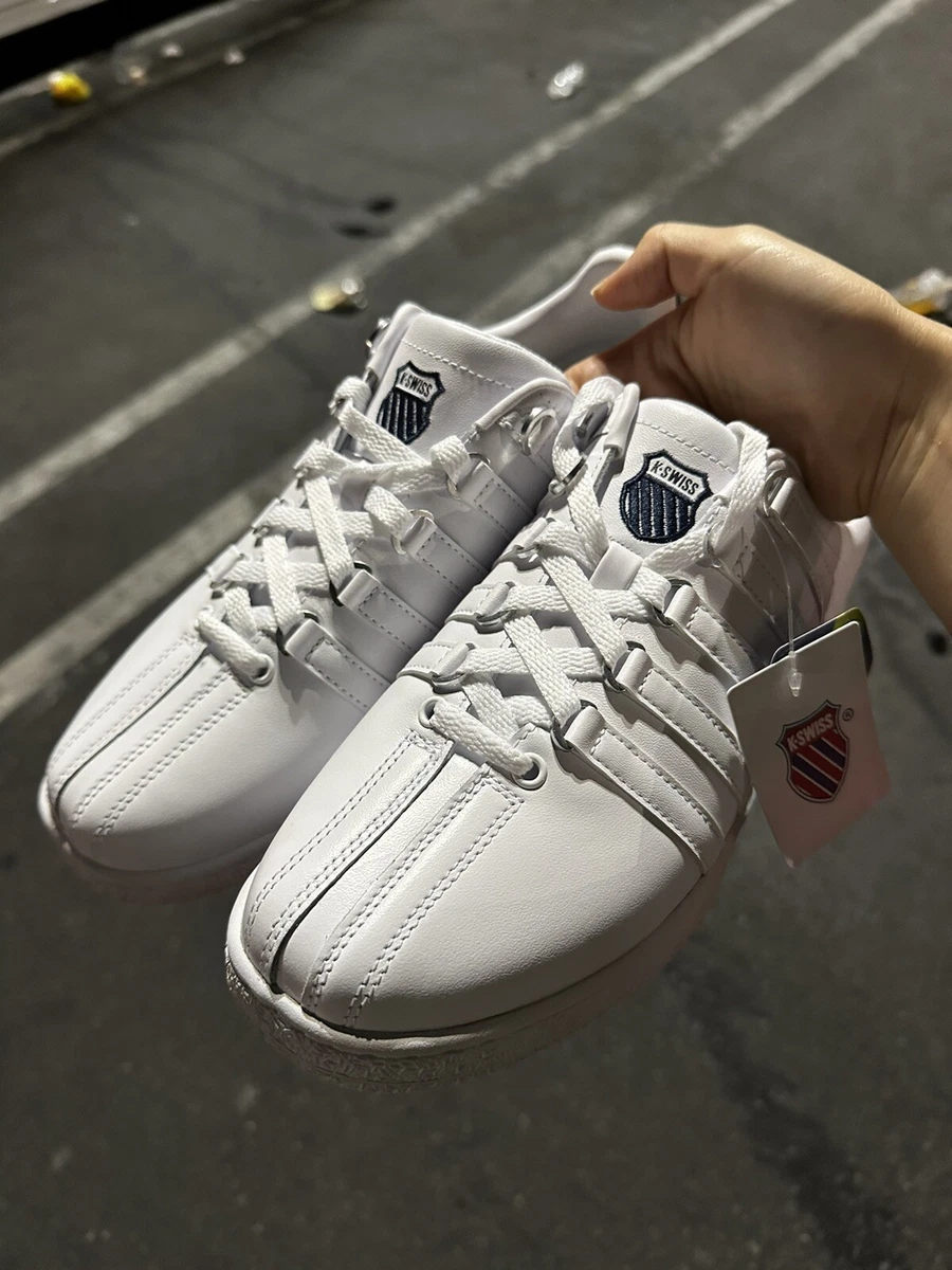 Man K Swiss Classic VN Leather Sneaker 07321 105 m Low White Navy
