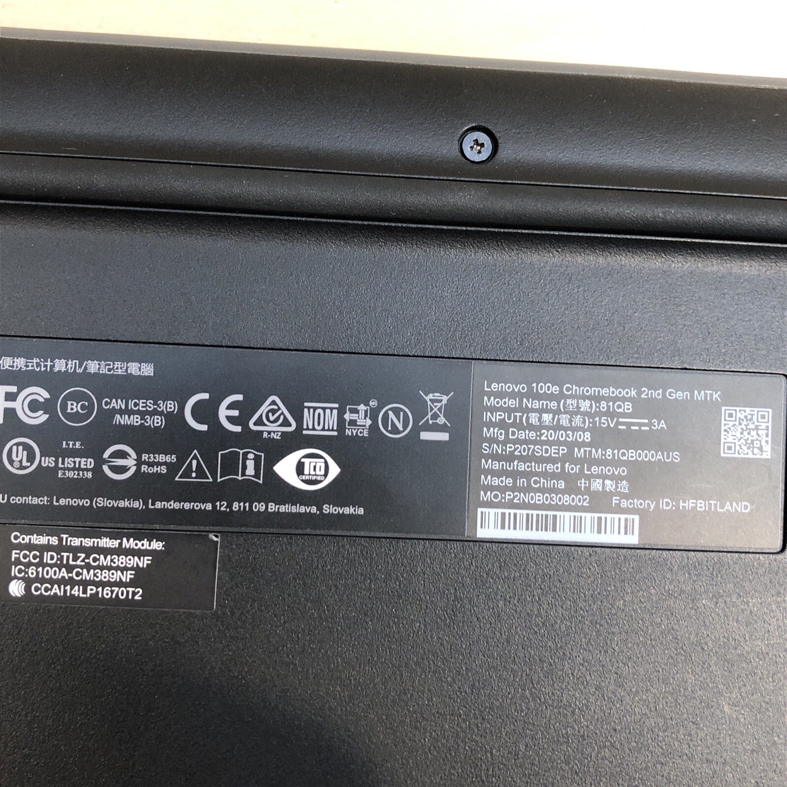 Lenovo 100e Chromebook 11.6" HD 2nd Gen Laptop MediaTek 8173C 4GB RAM 16GB eMMC - Picture 8 of 9