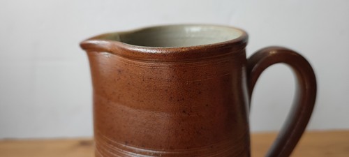 Jarra de gres estilo francés vintage en marrón - 17 cm x 11 cm - jarrón - Imagen 2 de 16