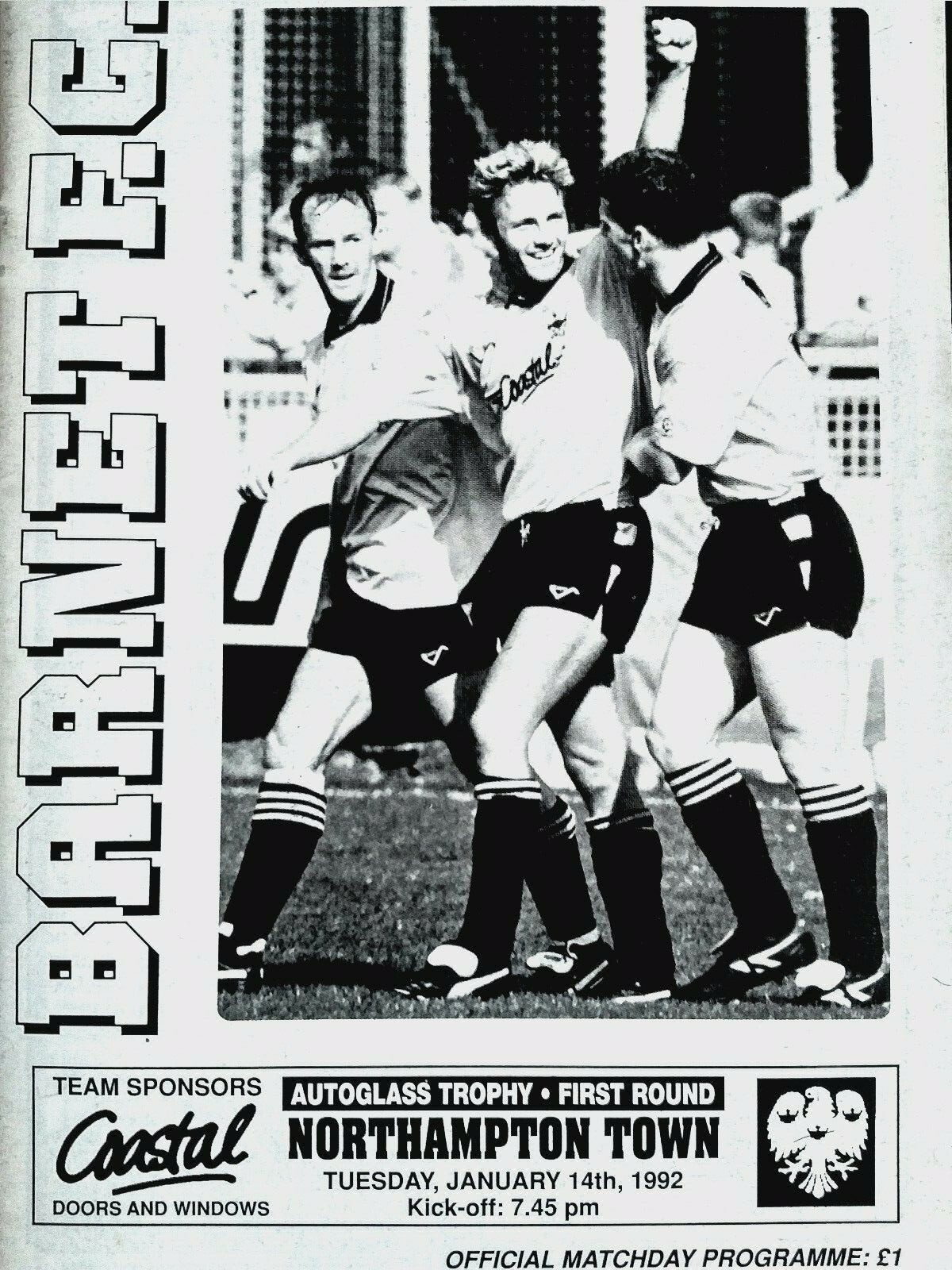 v Northampton Town 14/2/1992 Autoglass Trophy 1st Round eBay