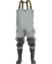 Waterproof Reinforced Knees Chest Waders Fishing Waders with Wellington Boots