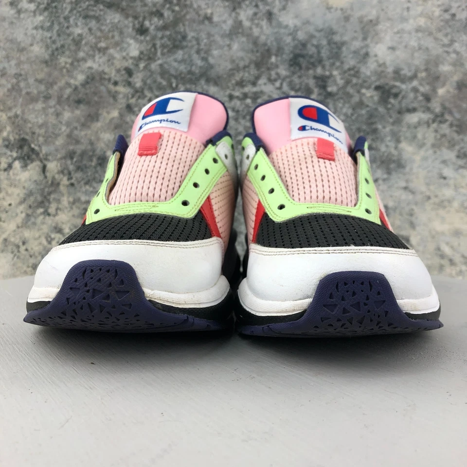 Champion Mujer Talla 7 93 Eighteen SP Bloque Negro Rosa Cuero Tenis Zapatos Foto 4 de 4