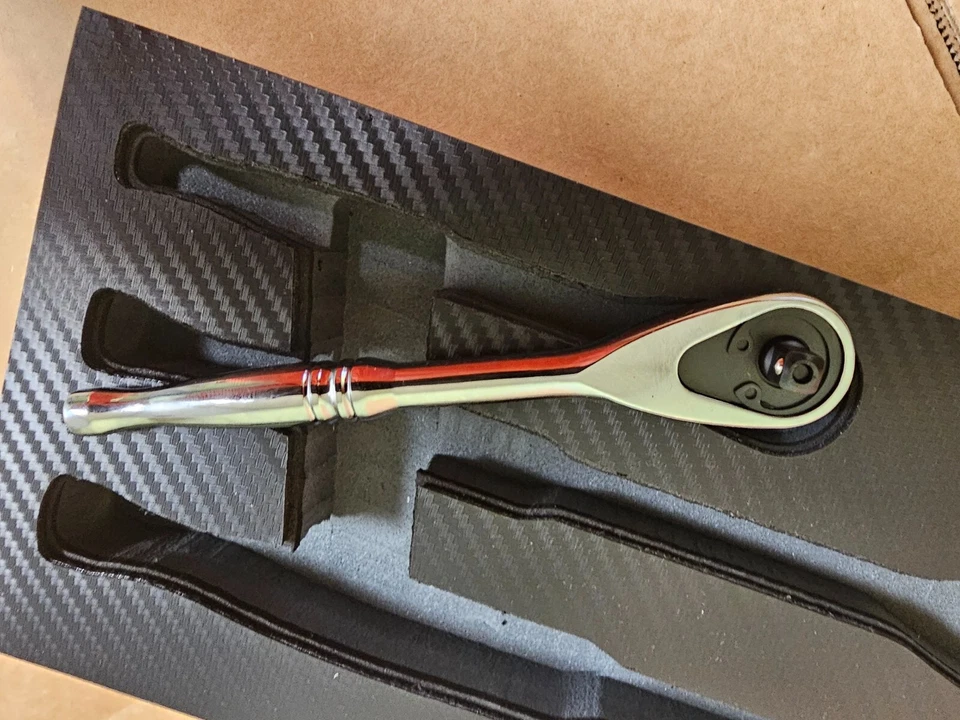 BRAND NEW HUSKY 1/4 Drive CHROME POLISH RATCHET Long Beam Extended 2.5 Arc Swing - Image 4 of 4