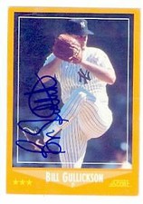Bill Gullickson autographed baseball card (New York Yankees) 1988 Score #585