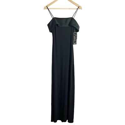Alex Evenings Black Satin Straight Neck Column Maxi Formal Gown Size 6 | eBay Alex Evenings Black Satin Straight Neck Column Maxi Formal Gown Size 6 | eBay