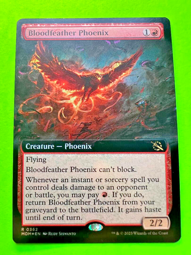 MTG March of the Machine ( Bloodfeather Phoenix ) FOIL Extended Art 0362 |  eBay