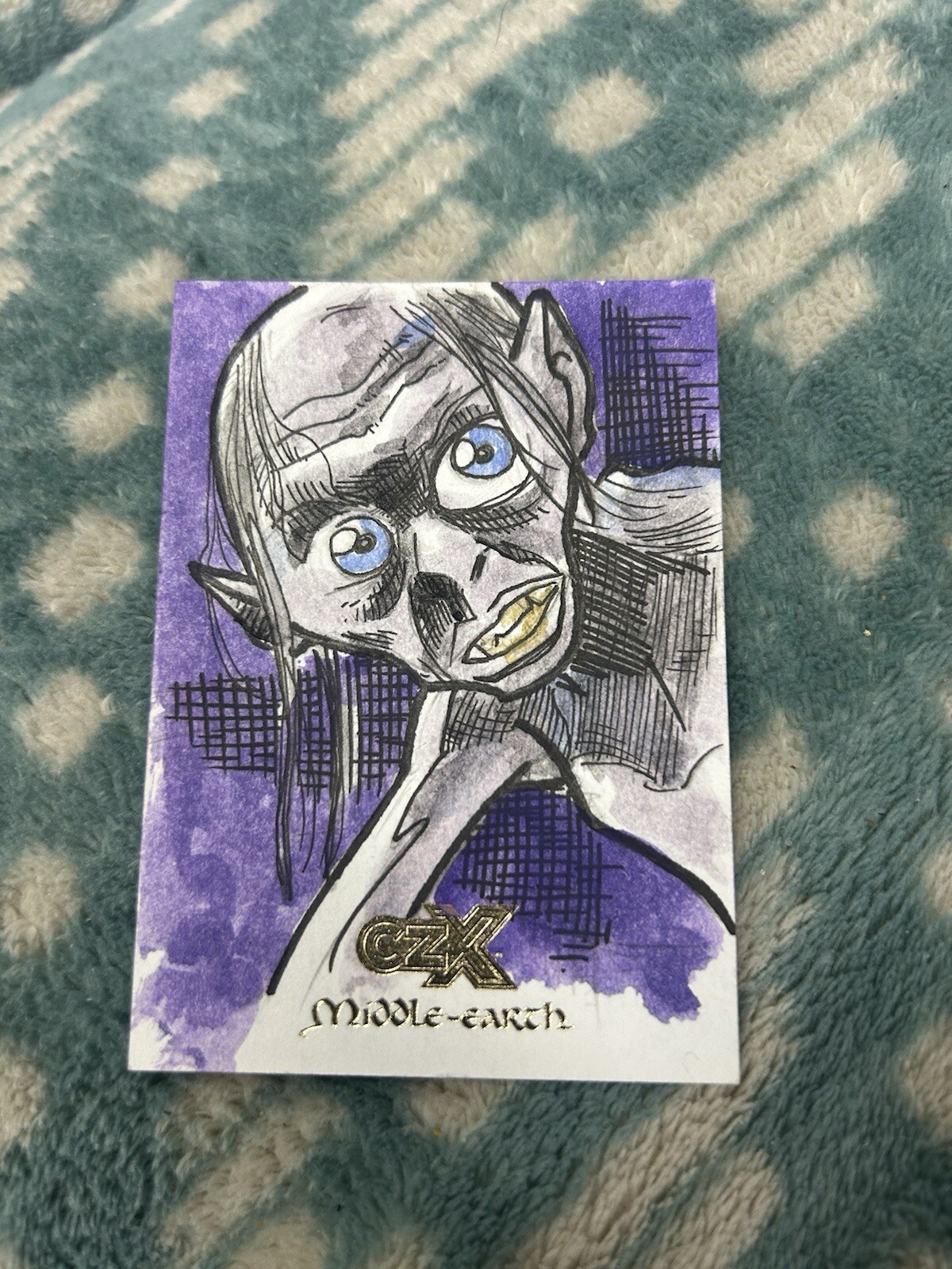 2022 Cryptozoic CZX Middle Earth 1/1 Gollum Sketch by Artist Alex Starling & Bit