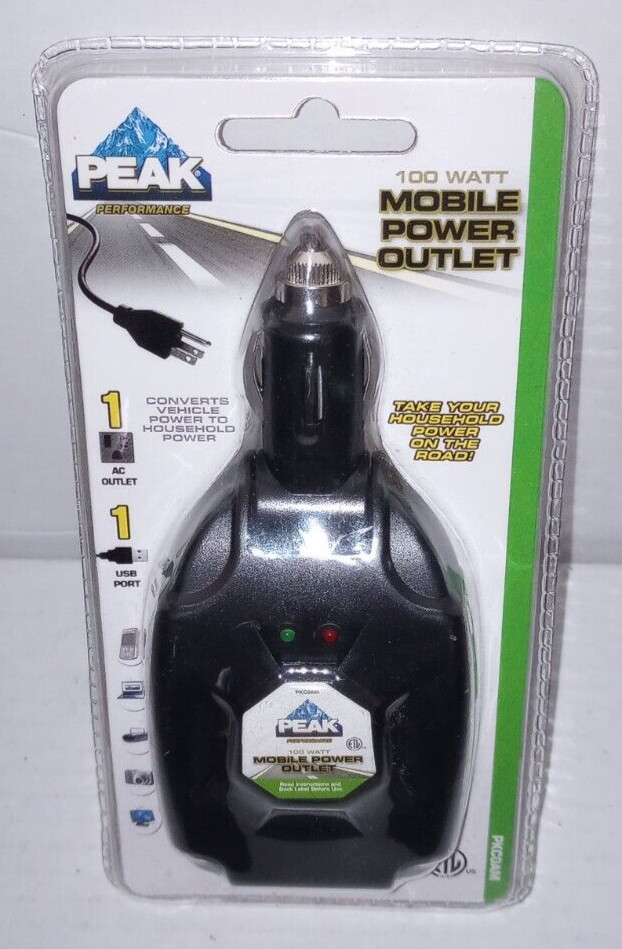 Peak Performance 100 WATT Mobile Power Outlet - Converts Car Power to Household