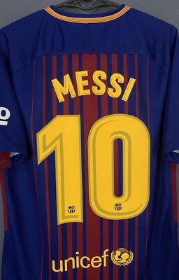 MEN MESSI #10 FC BARCELONA 2017/2018 FOOTBALL SOCCER SHIRT JERSEY