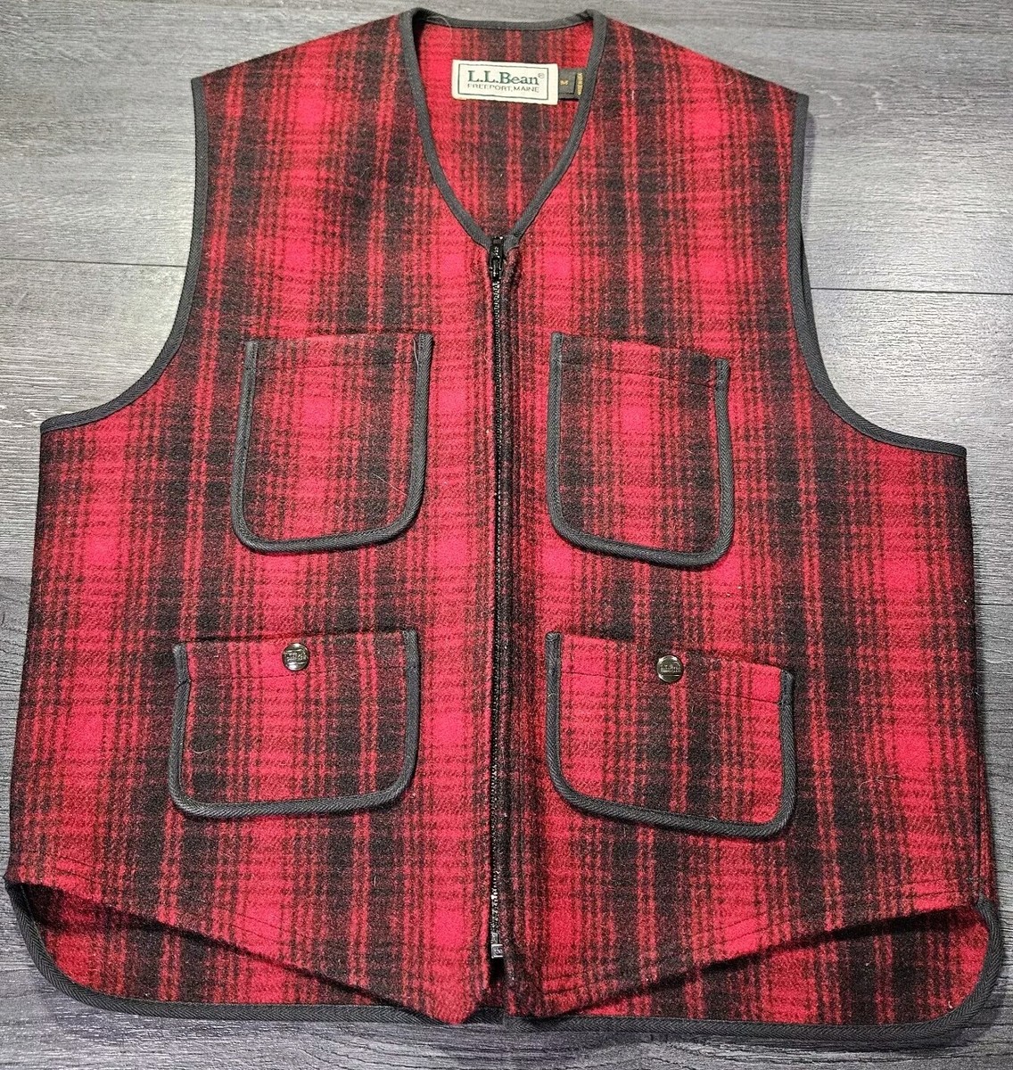Ll Bean Wool Hunting Vest Mens Men's Upcountry Waxed Cotton Down Vest