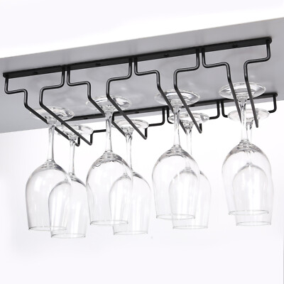 Wine Glass Holder Wine Rack Under Cabinet Hanging Home Kitchen Storage  Organizer | eBay