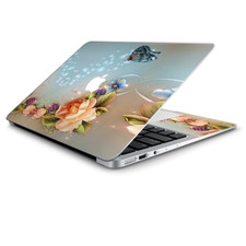 Skin Wrap for Macbook Air 11 Inch, Sparkle Butterfly Flowers