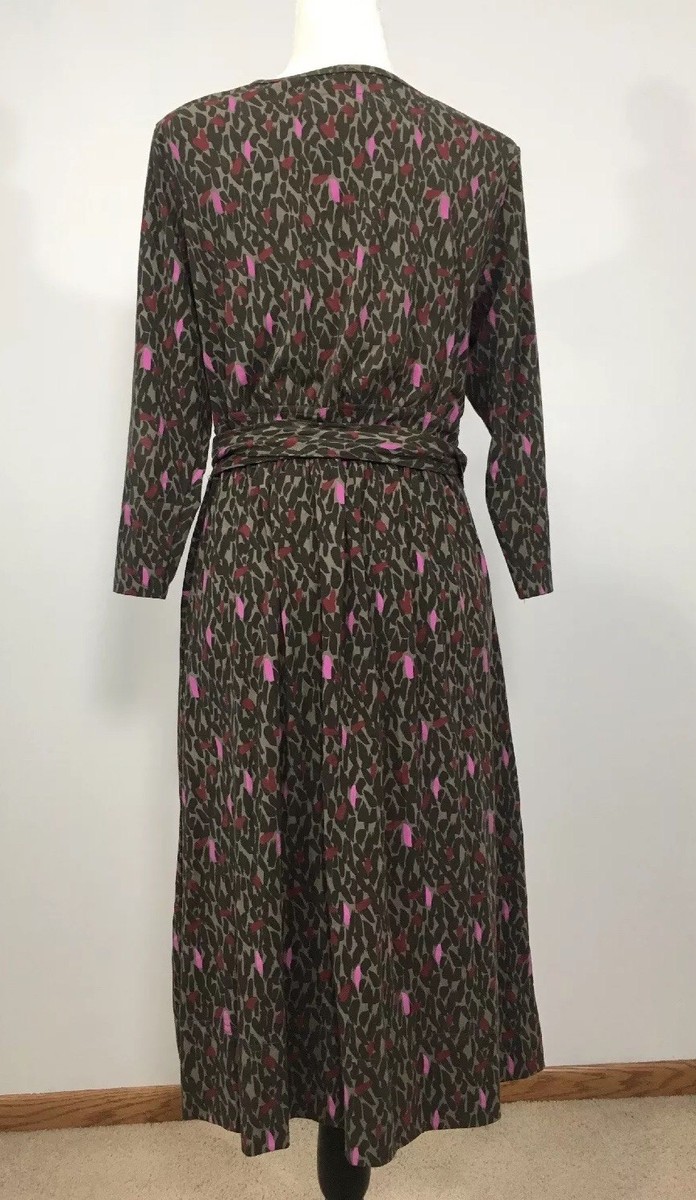 CARVE DESIGNS Large 3/4 Sleeve Wrap Dress Organic Cotton Blend REI | eBay