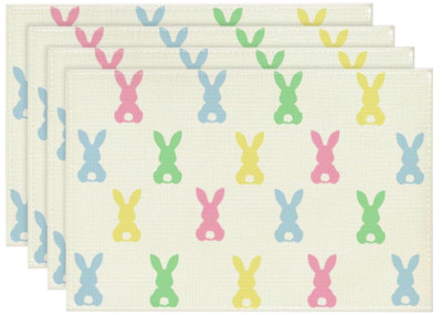 Happy Easter Day Placemats-Set of 4, Bunny