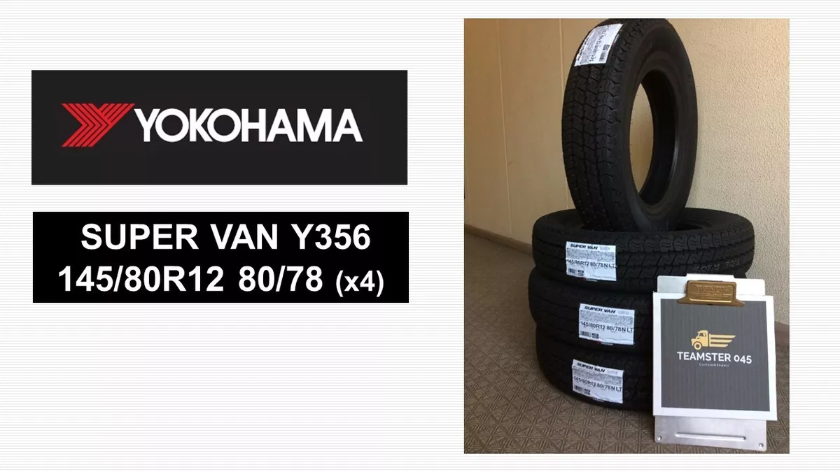YOKOHAMA SUPER VAN Y356 145/80R12 80/78 145R12 6PR (x4) Set Tire