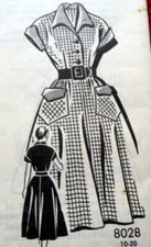 LOVELY VTG 1950s DRESS Sewing Pattern 12/30