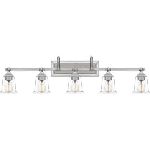 Quoizel NLC8605BN Nicholas 5 Light Transitional Bath Vanity-Brushed Nickel - Picture 2 of 6