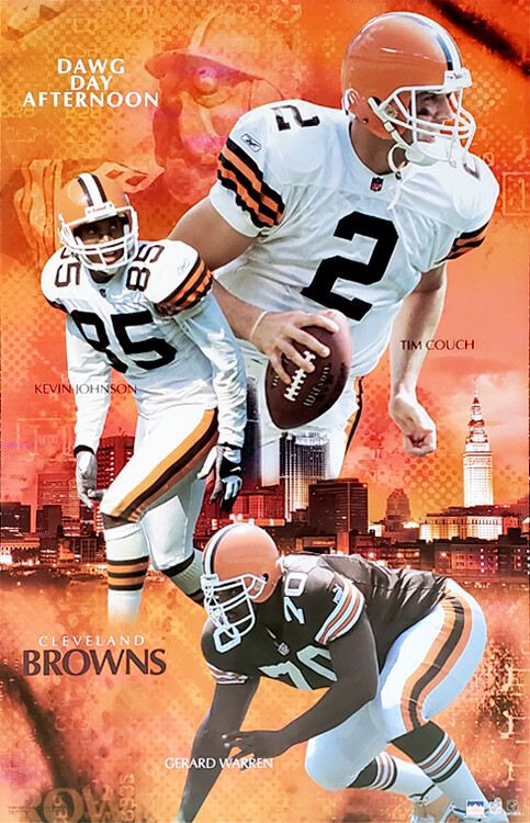 CLEVELAND BROWNS 2002 22x34 POSTER - Tim Couch, Kevin Johnson