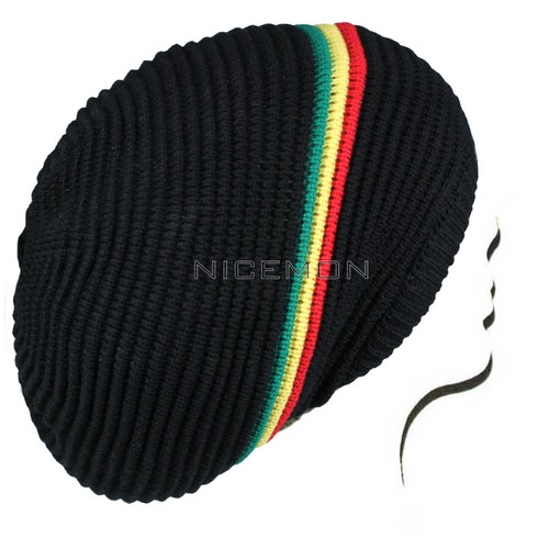 Cappello Berretto Rasta Dreadlocks Tam 100% Cotone Berretto Reggae Marley Giamaica M/L - Foto 31 di 65