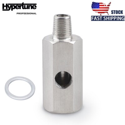 1/8'' NPT Oil Pressure Sensor Tee To NPT Adapter Turbo Supply Feed Line Gauge
