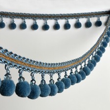 Pom Pom Curtain 1M Sewing Tassel Fringe Beaded Ribbon Bobble Edging Upholstery