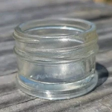 Vintage Clear Glass Larkin Co Inc. Cosmetic Cold Cream Jar 1" Round