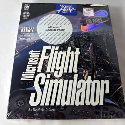 SEALED VTG Big Box Computer Game - Microsoft Home Flight Simulator Version 5.1