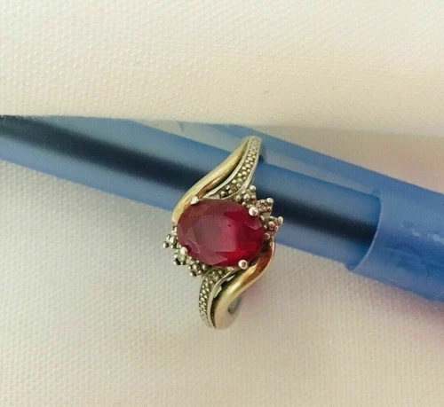 Art Deco 2Ct Oval Cut Red Garnet Lab Created Diamond Engagement 925 Silver Ring
