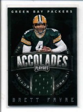 BRETT FAVRE 2018 PANINI PLAYOFF ACCOLADES GAME USED WORN JERSEY FD9444