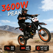Foldable Electric Bicycle 3600W Motor E-Bike with Removable Battery & LED Light