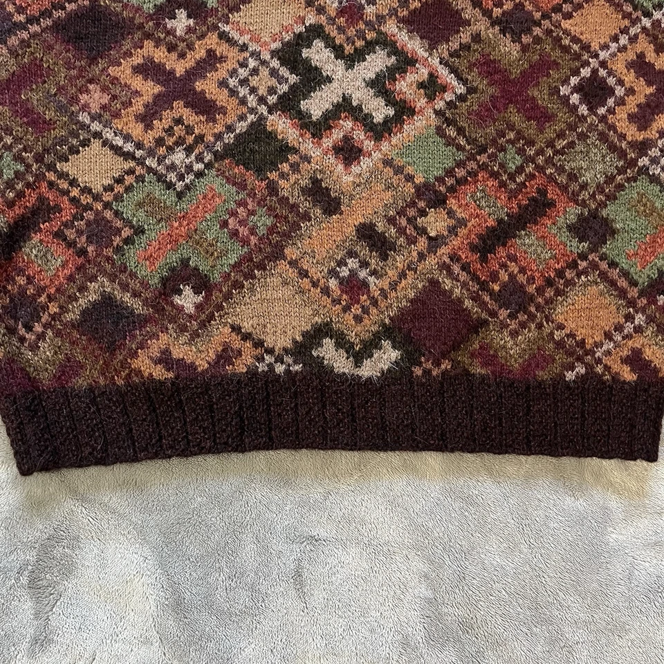 Peruvian Connection 100% Alpaca Sweater Men’s XL Geometric Aztec Southwest Knit - Image 3 of 4