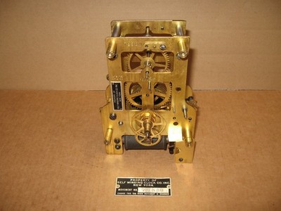 Self Winding Clock Western Union Railroad Clock 120 Beat Movement with Metal Tag